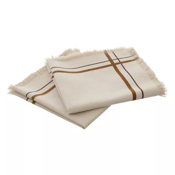 St med 2 bomuldshndklder (40 x 40 cm) Ray Beige