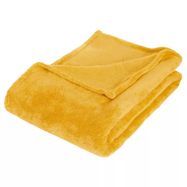 Plaid doux (180 cm) Tendresse Jaune ocre