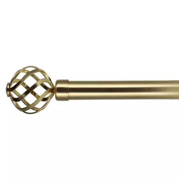 Kit de tringle rideau extensible (L210 - L380 cm / D28 mm) Florence Or