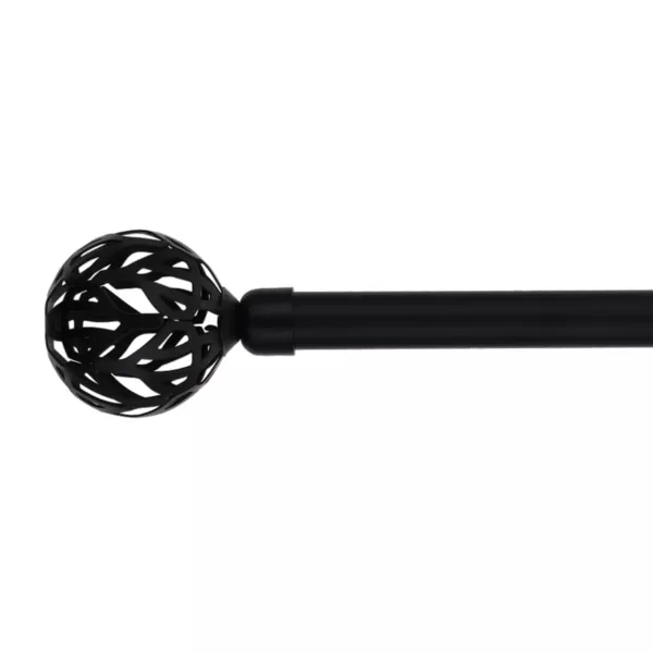 Kit de barra extensible para cortina (L210 - L380 cm / D19 mm) Vintage Negro mate
