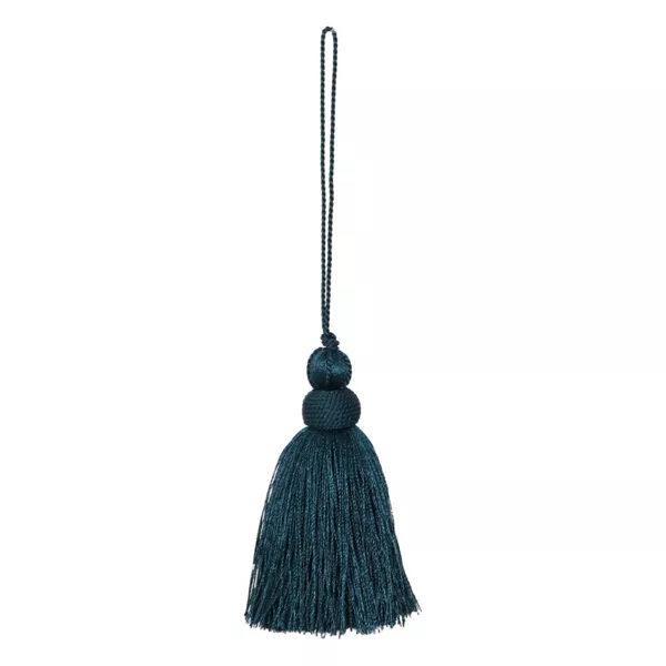 Pompon décoratif de poignée (H19 cm) Paul Bleu canard