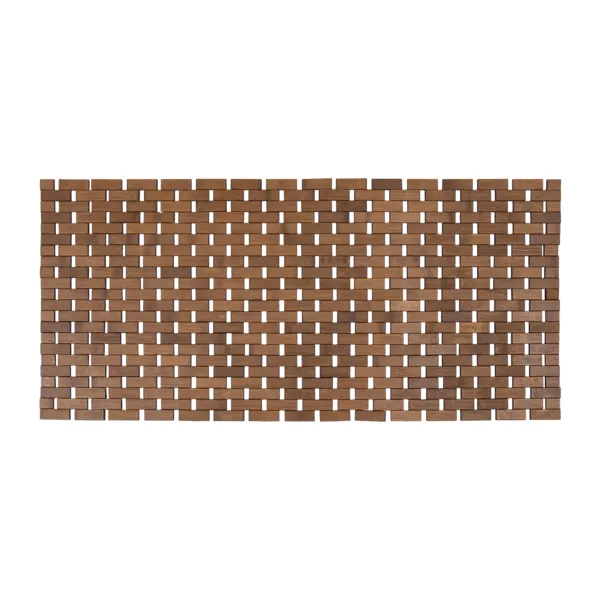 Badmat Rechthoekige bamboe Rooster (45 x 100 cm) Antislip Bruin