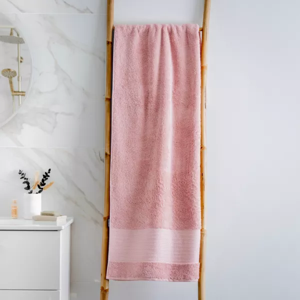 Badhanddoek biologisch katoen (90 x 150 cm) Méline Perzik roze