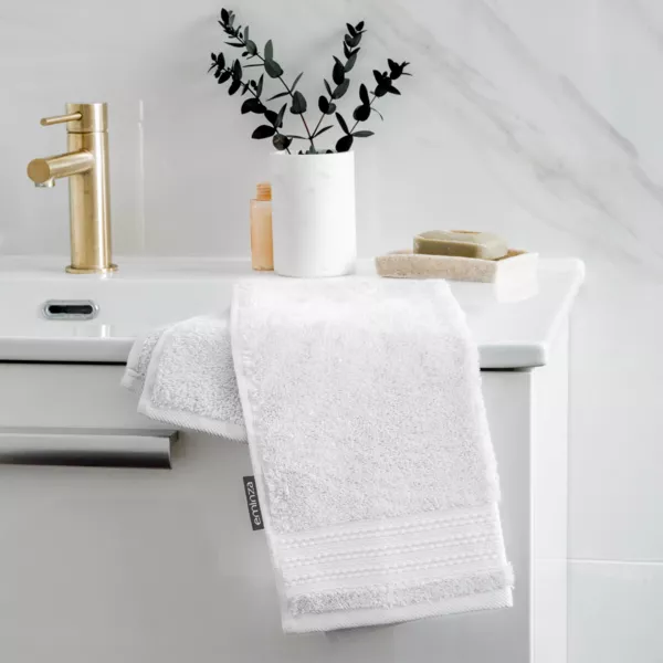 Serviette de bain coton bio (30 x 50 cm) Méline Blanc chantilly