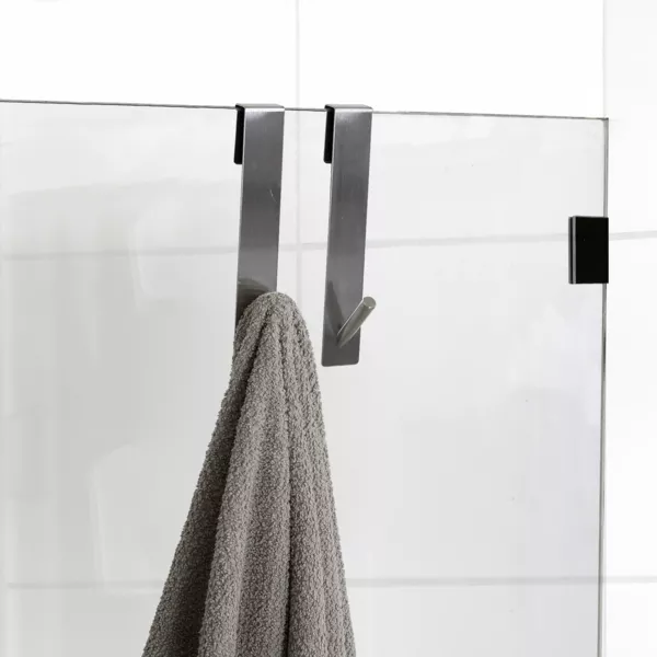 2er Set Haken zum Aufhngen fr die Duschwand (H18 cm) Silber
