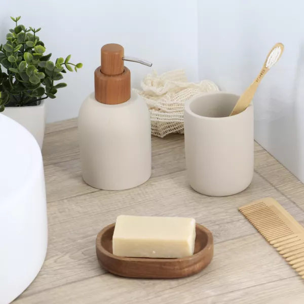 Set accessori da bagno cemento beige Ibiza