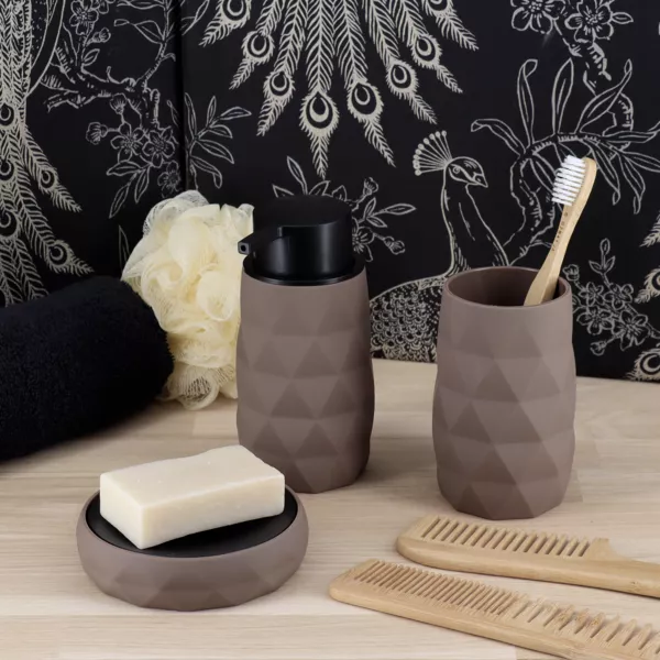 Badezimmer Set aus Gummi Rubby Braun