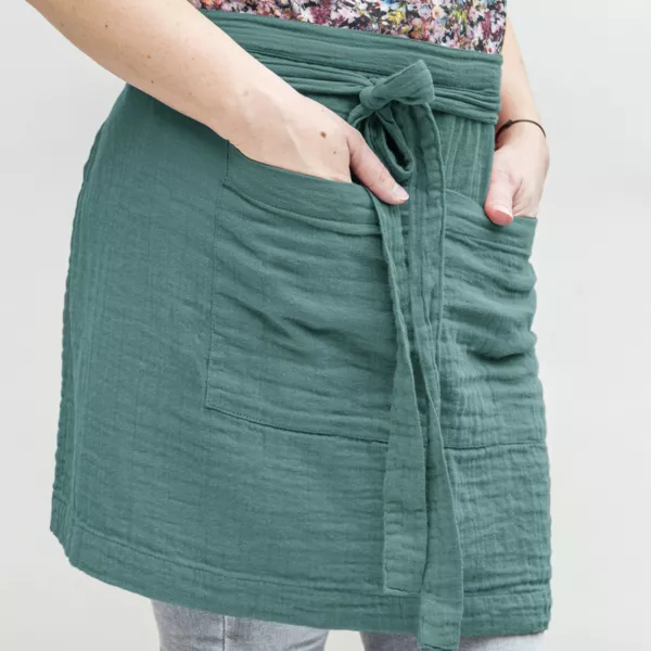 Forklde med lommer i bomuldsgaze Gaa Blgrn