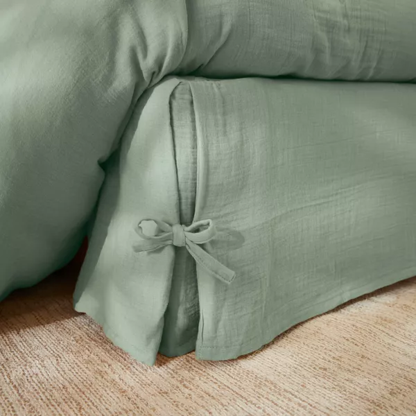 Sengetppe i bomuldsgaze (180 x 200 cm) Gaa Eukalyptusgrn