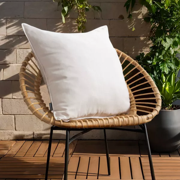 Quadratisches Kissen Outdoor (60 x 60 cm) Sunset Cremeweiß