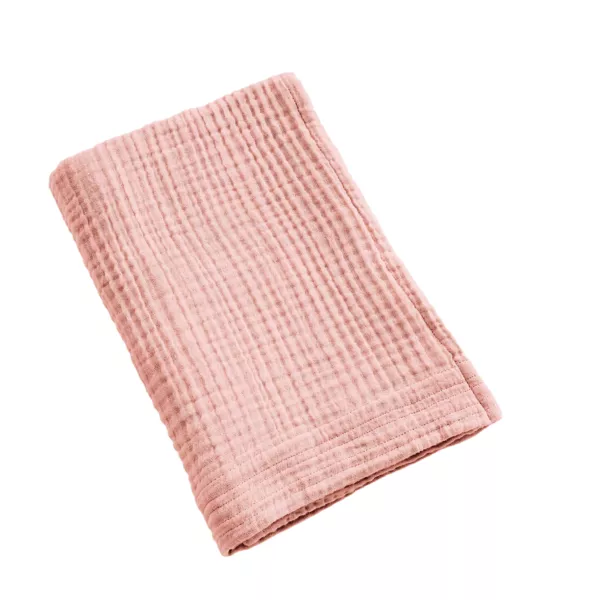 Badhanddoek katoengaas (70 x 130 cm) Gaïa Perzik roze