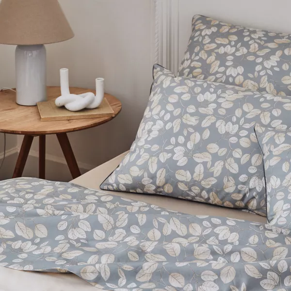 Taie d'oreiller rectangulaire percale de coton (50 x 70 cm) Lison Grise