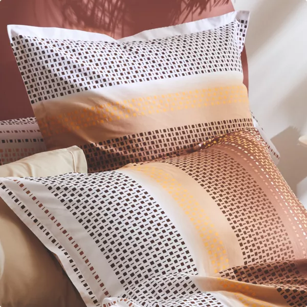 Funda de almohada cuadrada en algodón (65 x 65 cm) Niagara Marrón castaño