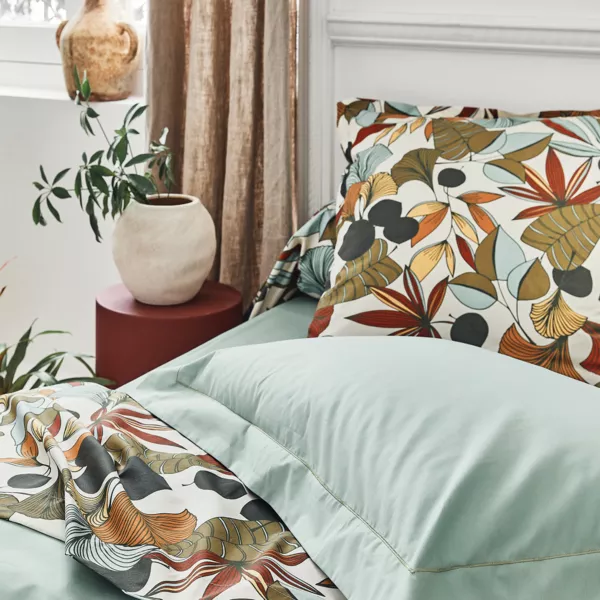 Funda de almohada cuadrada en percal de algodón (65 x 65 cm) Cascade Multicolor