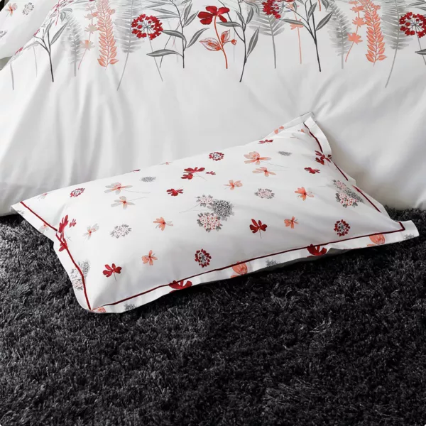 Taie d'oreiller rectangulaire percale de coton (50 x 70 cm) Petite folie Rouge