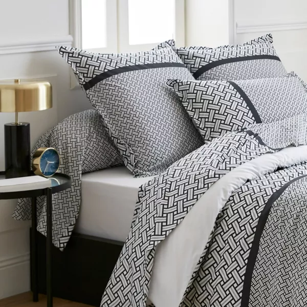 Taie d'oreiller rectangulaire percale de coton (50 x 70 cm) Riviera Grise