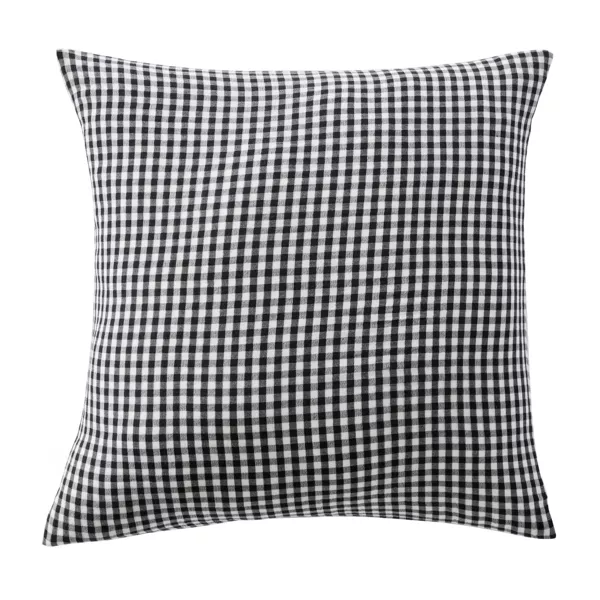Taie d'oreiller carrée gaze de coton (60 x 60 cm) Vickie Noire