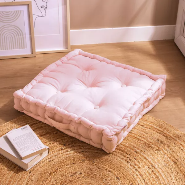 Gulvpude i bomuld (60 x 60 cm) Pixel Stvet Rosa