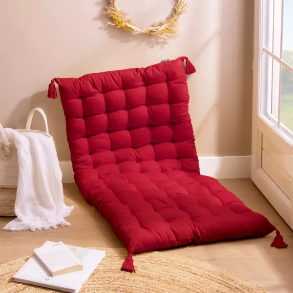 Vloermatras katoen (120 x 60 cm) Pixel Rood