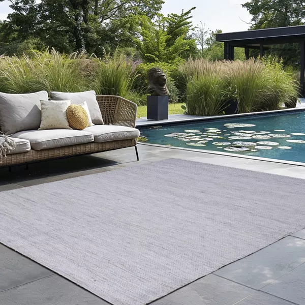Alfombra de exterior (160 x 230 cm) Léo Gris moteado