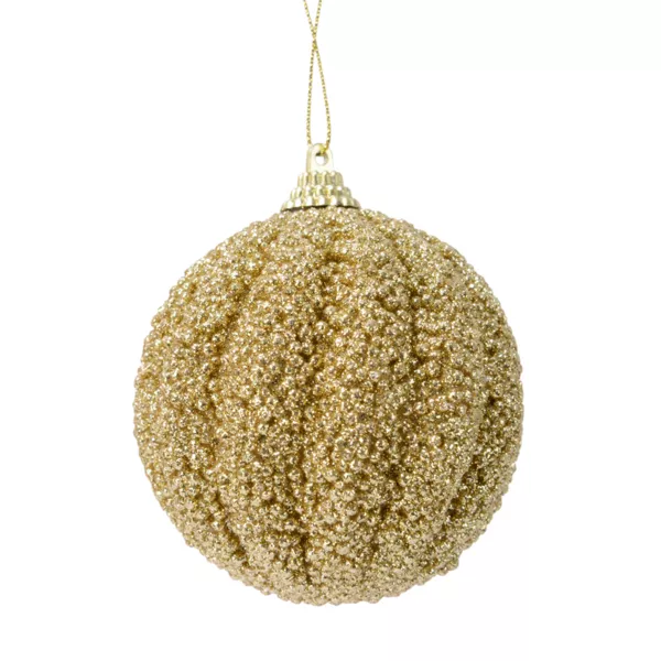 Lote de 12 bolas de Navidad (D80 mm) Etincelle Oro