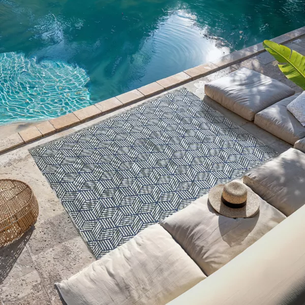 Alfombra de exterior rectangular (180 x 120 cm) Malaga - Azul