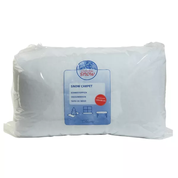 Stort rektangulrt sne-tppe (90 x 1350 cm) Hvid