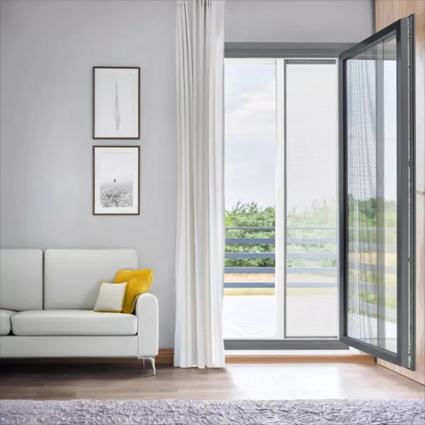 Zanzariera scorrevole per porta (140 x 230 cm) Grigio