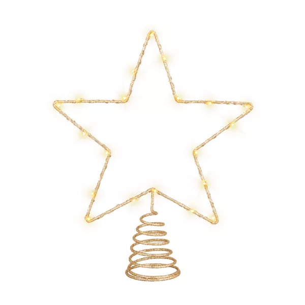 Copa para árbol luminoso 20 LED Estrella fugaz Oro/Blanco cálido