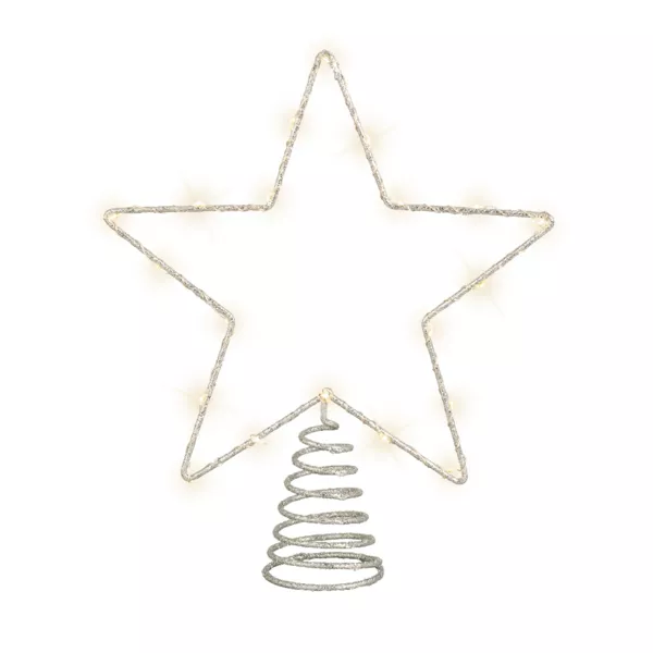 Copa para árbol luminosa 20 LED Estrella fugaz Plata/Blanco cálido