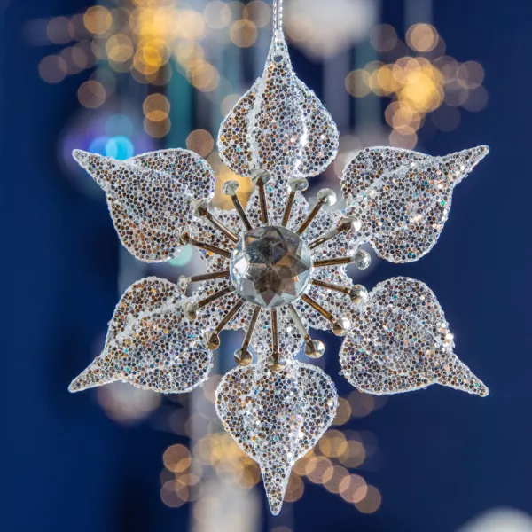 Flor decorativa para colgar (D9 cm) Portillo Plata