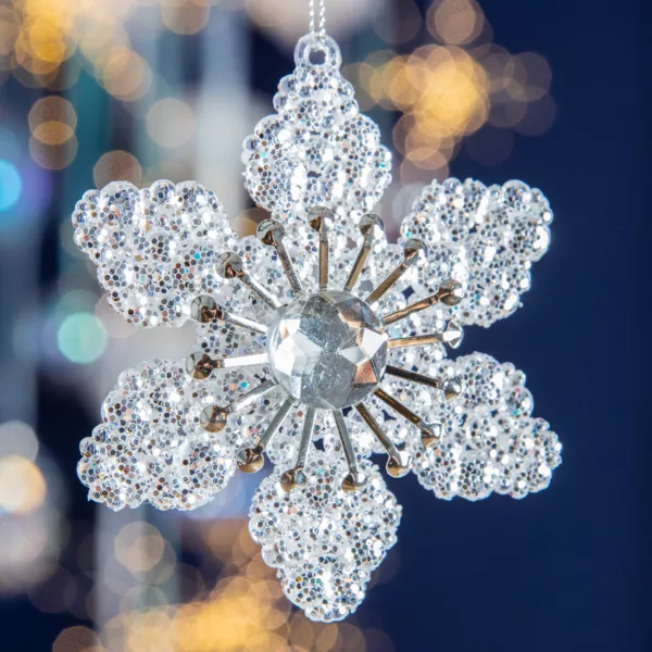 Flor decorativa para colgar (D9 cm) Cortina Plata