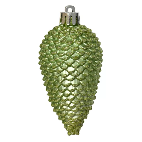 Lote de 6 piñas para colgar (H8 cm) Alpine Té verde