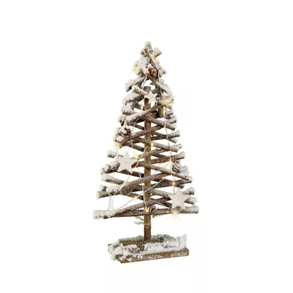 Verlichte batterij-kerstboom 20 LED (H50 cm) Besneeuwd Lapland Warm wit