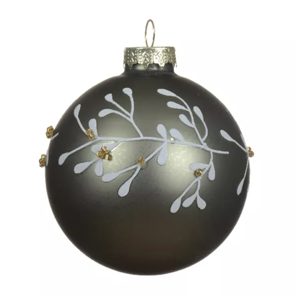 Set van 3 glazen kerstballen (D80 mm) Wintergroen Rozemarijn Groen