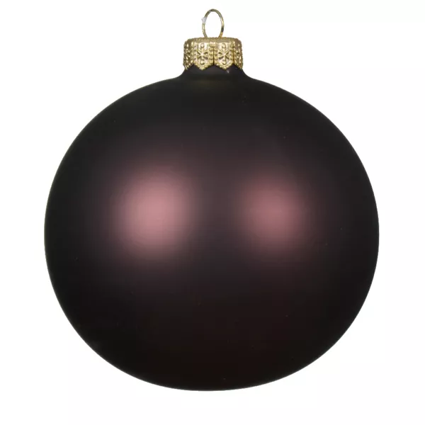 Lot de 4 boules de Noël en verre (D100 mm) Arctique mate Noir truffé