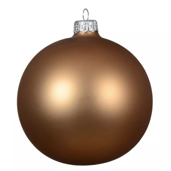 Set van 4 kerstballen van glas (D100 mm) Mat Arctic Pecannoot