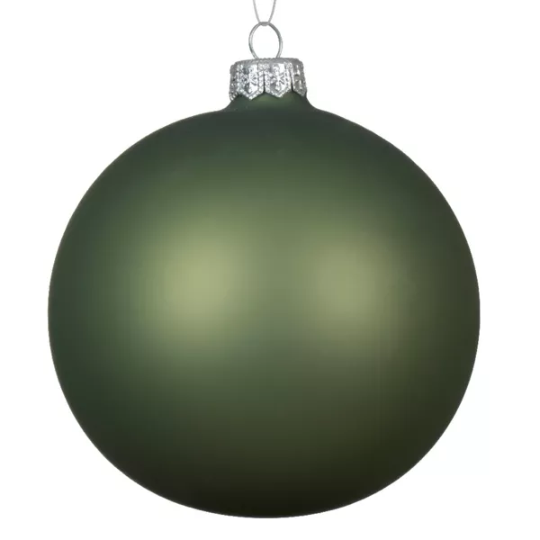 Lot de 4 boules de Noël en verre (D100 mm) Arctique mate Vert romarin