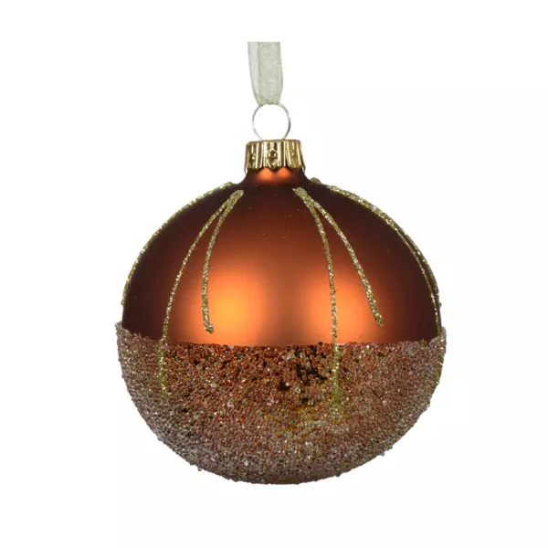Lote de 6 bolas de Navidad de vidrio (D80 mm) Luxury ballotine Calabaza