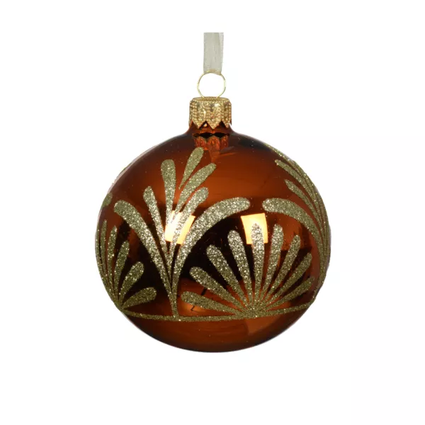 Lote de 6 bolas de Navidad de vidrio (D80 mm) Luxury Calabaza