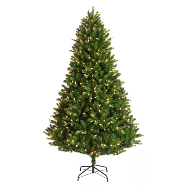 Árbol artificial de Navidad con luces 400 LED Altura 210 cm Barrow Verde abeto