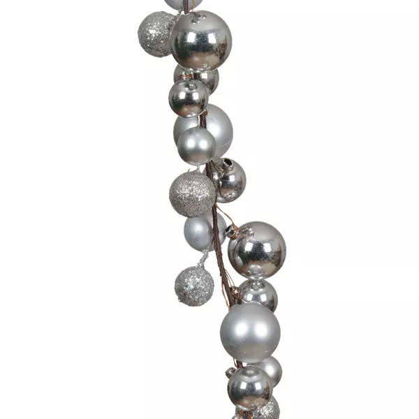 Guirnalda de Navidad (180 cm) Bolas de Navidad Plata