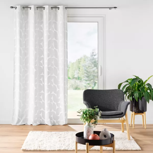 Tenda ad anelli in velluto (135 x 260 cm) Geolia Bianco