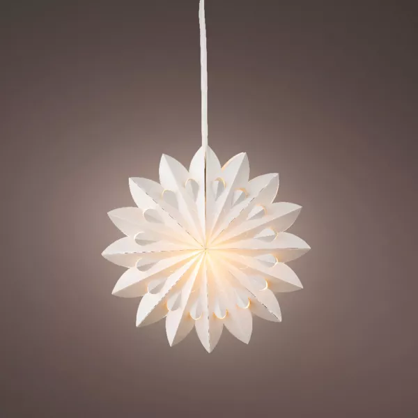 Suspension lumineuse papier LED (D60 cm) Origami Floralia Gris