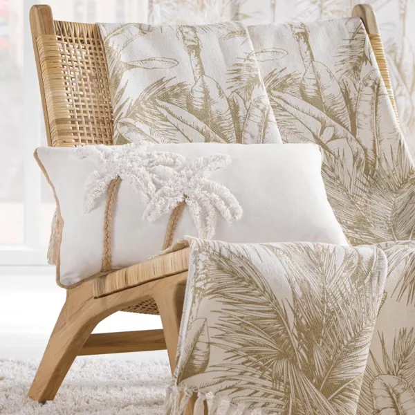 Cuscino rettangolare cotone (30 x 50 cm) Sahara Ecru