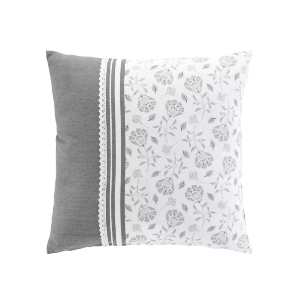 Coussin carré coton (45 x 45 cm) Flavie Gris