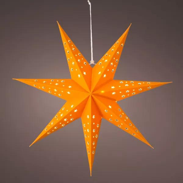 Heldere ster om op te hangen (H40 cm) Origami Stella Amber en warm wit