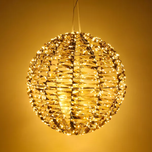 Ballon lumineux 720 LED (D40 cm) Christmas Or et blanc chaud