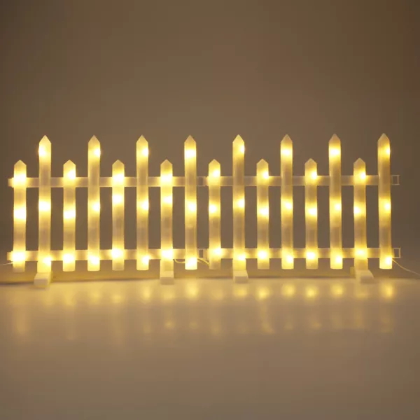 8er Set beleuchtete Zäune 192 LED (2,80 m x H25 cm) Féerie Warmweiß