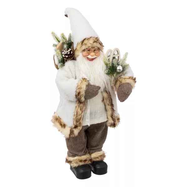 Weihnachtsmann traditionell (H60 cm) Lon en raquette 